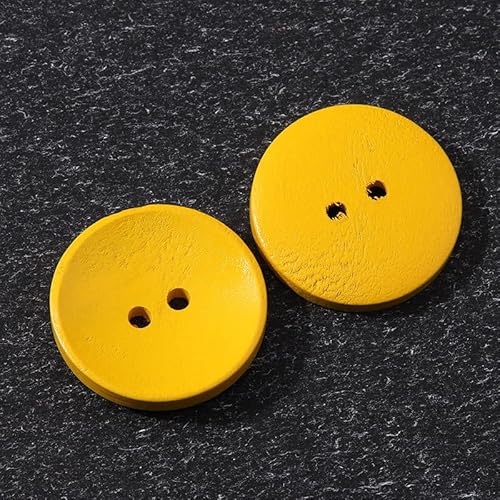 LIBERGA 50 Stück Holz Knöpfe, 2 Löcher, Runder Nähknöpfe für Kleidung Strickjacken Mäntel Bastelprojekte, Gelb, 38mm LIBERGA 50 Stück Holz Knöpfe, 2 Löcher, Runder Nähknöpfe für Kleidung Strickjacken Mäntel Bastelprojekte, Gelb, 38mm von LIBERGA