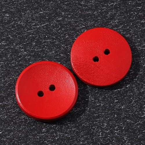 LIBERGA 50 Stück Holz Knöpfe, 2 Löcher, Runder Nähknöpfe für Kleidung Strickjacken Mäntel Bastelprojekte, Rot, 12mm LIBERGA 50 Stück Holz Knöpfe, 2 Löcher, Runder Nähknöpfe für Kleidung Strickjacken Mäntel Bastelprojekte, Rot, 12mm von LIBERGA