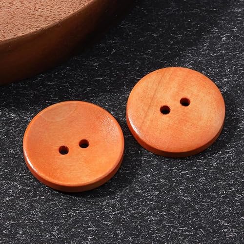 LIBERGA 50 Stück Holz Knöpfe, 2 Löcher, Runder Nähknöpfe für Kleidung Strickjacken Mantel Bastelprojekte, 18mm von LIBERGA