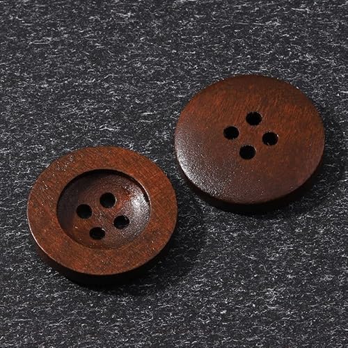LIBERGA 50 Stück Holzknöpfe, 4 Löcher, runde Nähknöpfe für Kleidung, Strickjacken, Mantel, Bastelprojekte, 9 mm LIBERGA 50 Stück Holzknöpfe, 4 Löcher, runde Nähknöpfe für Kleidung, Strickjacken, Mantel, Bastelprojekte, 9 mm von LIBERGA