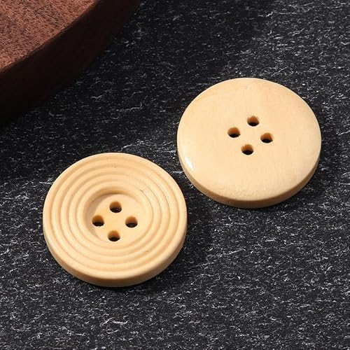 LIBERGA 50 Stück Runde Holz Knöpfe, 4 Löcher, Nähknöpfe für Kleidung Strickjacken Mantel Bastelprojekte, 18mm LIBERGA 50 Stück Runde Holz Knöpfe, 4 Löcher, Nähknöpfe für Kleidung Strickjacken Mantel Bastelprojekte, 18mm von LIBERGA