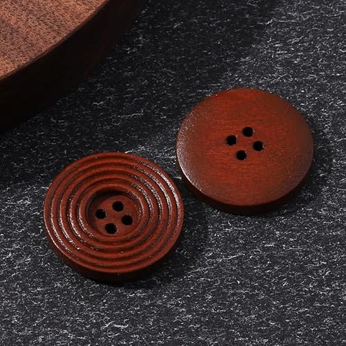LIBERGA 50 Stück Runde Holz Knöpfe, 4 Löcher, Nähknöpfe für Kleidung Strickjacken Mantel Bastelprojekte, 28mm LIBERGA 50 Stück Runde Holz Knöpfe, 4 Löcher, Nähknöpfe für Kleidung Strickjacken Mantel Bastelprojekte, 28mm von LIBERGA