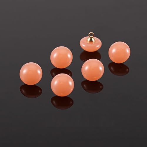 LIBERGA 50 Stück Runde Pilz Knöpfe mit Schaft, 10mm Kleiner Nähknöpfe für Kleidung, Hemd, Bastelprojekte, Orange von LIBERGA