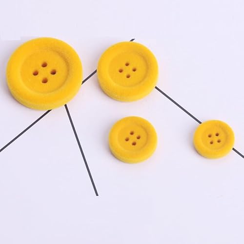 LIBERGA Stoffknöpfe aus Kunstharz, 4 Löcher, rund, für Kleidung, Strickjacken, Mantel, Bastelprojekte, Gelb, 28 mm, 8 Stück LIBERGA Stoffknöpfe aus Kunstharz, 4 Löcher, rund, für Kleidung, Strickjacken, Mantel, Bastelprojekte, Gelb, 28 mm, 8 Stück von LIBERGA