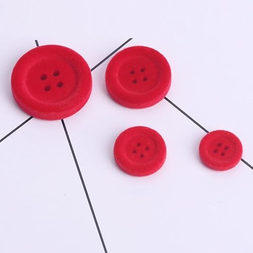 LIBERGA Stoffknöpfe aus Kunstharz, 4 Löcher, rund, für Kleidung, Strickjacken, Mantel, Bastelprojekte, Rot, 18 mm, 8 Stück LIBERGA Stoffknöpfe aus Kunstharz, 4 Löcher, rund, für Kleidung, Strickjacken, Mantel, Bastelprojekte, Rot, 18 mm, 8 Stück von LIBERGA