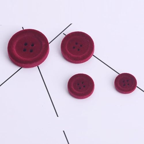 LIBERGA Stoffknöpfe aus Kunstharz, 4 Löcher, runde Plüschknöpfe für Kleidung, Strickjacken, Mantel, Bastelprojekte, Dunkelrot, 34 mm, 8 Stück LIBERGA Stoffknöpfe aus Kunstharz, 4 Löcher, runde Plüschknöpfe für Kleidung, Strickjacken, Mantel, Bastelprojekte, Dunkelrot, 34 mm, 8 Stück von LIBERGA