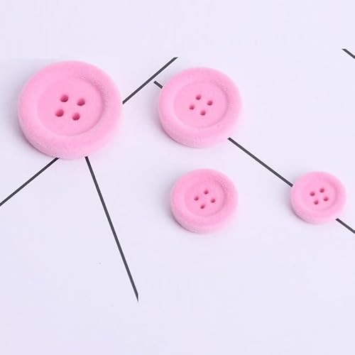 LIBERGA Stoffknöpfe aus Kunstharz, 4 Löcher, runde Plüschknöpfe für Kleidung, Strickjacken, Mantel, Bastelprojekte, Rosa, 34 mm, 8 Stück LIBERGA Stoffknöpfe aus Kunstharz, 4 Löcher, runde Plüschknöpfe für Kleidung, Strickjacken, Mantel, Bastelprojekte, Rosa, 34 mm, 8 Stück von LIBERGA