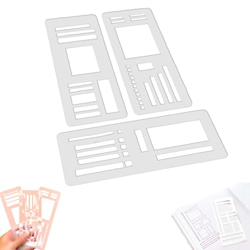 Handmade Flexible Record Template, Calendar Stencils for Planners, Planner Template Stencil, 3 Pack Monthly Planner Journal Stencils Set for Dot Grid, Scrapbooking & DIY Craft Supplies (A) von LIBIQI