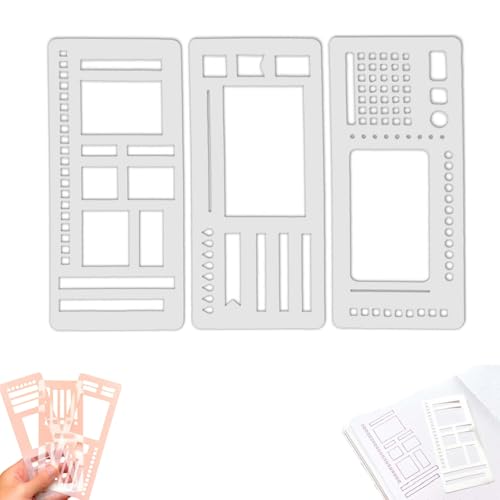 Handmade Flexible Record Template, Calendar Stencils for Planners, Planner Template Stencil, 3 Pack Monthly Planner Journal Stencils Set for Dot Grid, Scrapbooking & DIY Craft Supplies (B) von LIBIQI