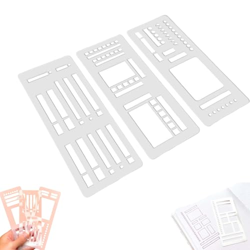 Handmade Flexible Record Template, Calendar Stencils for Planners, Planner Template Stencil, 3 Pack Monthly Planner Journal Stencils Set for Dot Grid, Scrapbooking & DIY Craft Supplies (C) von LIBIQI
