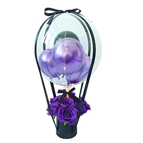 LIBOOI Überraschungsballon Geschenkbox für Männer & Frauen Happy Birthday, Muttertag, Valentinstag, Jahrestag, perfektes Partygeschenk, Geschenkboxen mit Blumen von LIBOOI