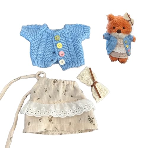 LICHADUOLE 17,8 cm große Puppenkleidung für kleine Bären, Pinguin und Fuchs, Stofftier-Outfits, niedliches Puppenkleid-Set, Kleidung nur ohne Puppe (3-teiliges Set enthält 1 Puppenkleid, 1 LICHADUOLE 17,8 cm große Puppenkleidung für kleine Bären, Pinguin und Fuchs, Stofftier-Outfits, niedliches Puppenkleid-Set, Kleidung nur ohne Puppe (3-teiliges Set enthält 1 Puppenkleid, 1 von LICHADUOLE