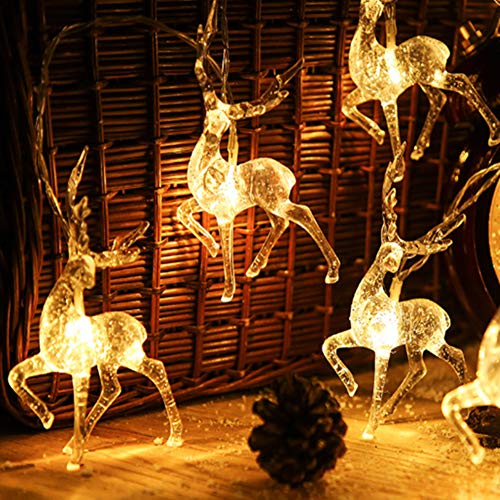 LICHENGTAI LED Rentier Lichterkette, Weihnachtskitz LED Lichter Ren-Lichterkette mit 10 LEDs, Batteriebetriebene Reindeer Innendekoration für Innen Dekoration LICHENGTAI LED Rentier Lichterkette, Weihnachtskitz LED Lichter Ren-Lichterkette mit 10 LEDs, Batteriebetriebene Reindeer Innendekoration für Innen Dekoration von LICHENGTAI