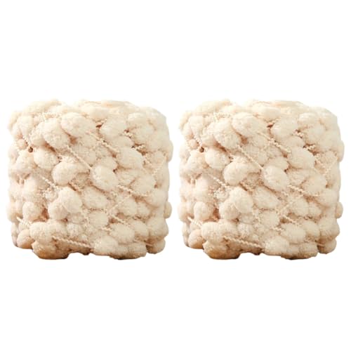 LICHENGTAI 2 Bände Pom Pom Häkelgarn, 100g/Rolle Weiches Polyester-Ball-Strickgarn handgefertigtes Spielzeug Häkelbedarf Niedliches Garn für Schals und Mützen zum Selbermachen Zubehör LICHENGTAI 2 Bände Pom Pom Häkelgarn, 100g/Rolle Weiches Polyester-Ball-Strickgarn handgefertigtes Spielzeug Häkelbedarf Niedliches Garn für Schals und Mützen zum Selbermachen Zubehör von LICHENGTAI