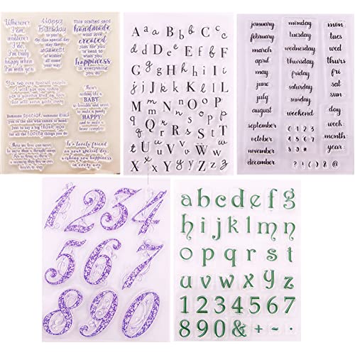 LICHENGTAI 5 Blätter Silikonstempel Set, Clear Stamps Buchstaben und Zahlen Stempel Silikon Clear Stamps Deutsch für DIY Bullet Journal Scrapbooking Fotoalbum Kinder Stempelset LICHENGTAI 5 Blätter Silikonstempel Set, Clear Stamps Buchstaben und Zahlen Stempel Silikon Clear Stamps Deutsch für DIY Bullet Journal Scrapbooking Fotoalbum Kinder Stempelset von LICHENGTAI
