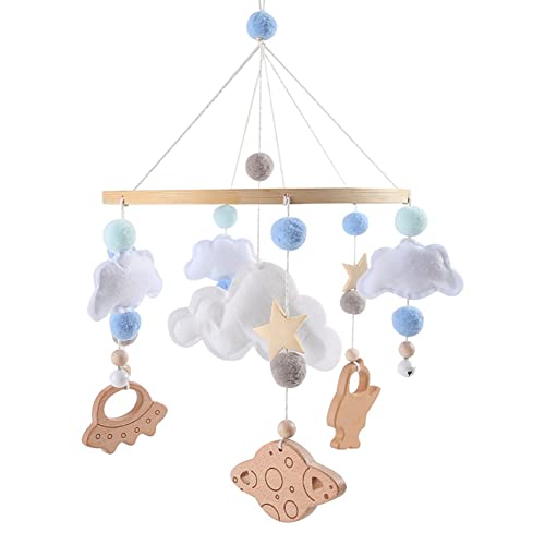 LICHENGTAI Babybett Mobile Krippe mit Filzbällen, Baby Windspiele Krippe Neugeborenen Kinderzimmer Mädchen Krippe Bettglocke Hängende Windspiel für Babybett Jungen und Mädchen von LICHENGTAI