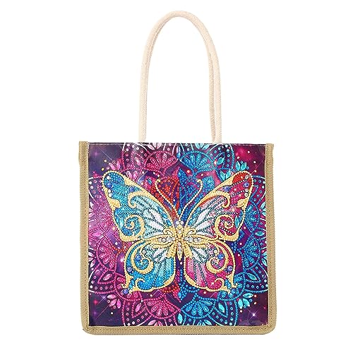 LICHENGTAI DIY Diamond Painting Handtasche 5D Diamant Malerei Umweltfreundliche Tasche Handgemachte Kunst Handgelenk Tasche für Reisen, Picknick, Shopping, Geschenk für Damen Frauen von LICHENGTAI