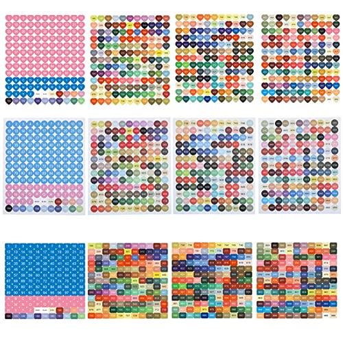 LICHENGTAI Diamond Painting Zubehör Farbnummernaufkleber, 447 Mehrfarbige Etiketten Buchstabenaufkleber DMC Mehrere Farben Zahlen Aufkleber für Flaschenwerkzeuge für Diamant Malerei LICHENGTAI Diamond Painting Zubehör Farbnummernaufkleber, 447 Mehrfarbige Etiketten Buchstabenaufkleber DMC Mehrere Farben Zahlen Aufkleber für Flaschenwerkzeuge für Diamant Malerei von LICHENGTAI