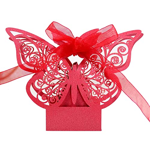 LICHENGTAI Geschenkschachtel Papier 50 Stück Süßigkeit Kästen Hochzeit Gastgeschenk Box Schmetterling Kartons Schmuck Geschenkbox Dekoration Tischdeko Party Favor für Hochzeit Taufe Party Geburtstag von LICHENGTAI