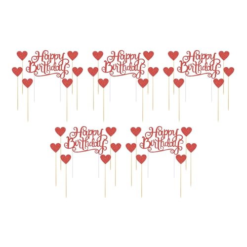 LICHENGTAI Happy Birthday Tortendeko, 5 Stück Acryl Cake Topper Geburtstag Kuchendeko Glitzer Cupcake Topper Tortenstecker für Mädchen Junge Mann Frau Kinder Geburtstag Taufe Party Deko von LICHENGTAI