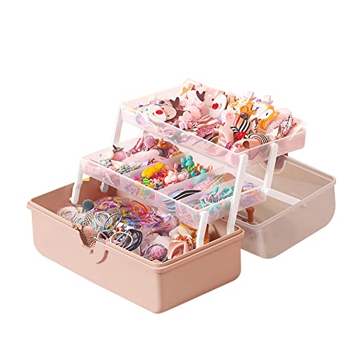 LICHENGTAI Kinder Haarschmuck Aufbewahrungs Kasten Craft Organizer Haarnadel Kopfschmuck Ringe Ohrringe Halsketten Schmuckschatulle Geburtstag Geschenk für Frauen und Mädchen von LICHENGTAI