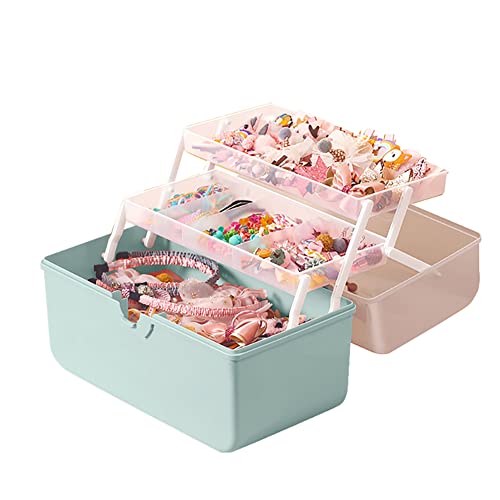 LICHENGTAI Kinder Haarschmuck Aufbewahrungs Kasten Craft Organizer Haarnadel Kopfschmuck Ringe Ohrringe Halsketten Schmuckschatulle Geburtstag Geschenk für Frauen und Mädchen von LICHENGTAI