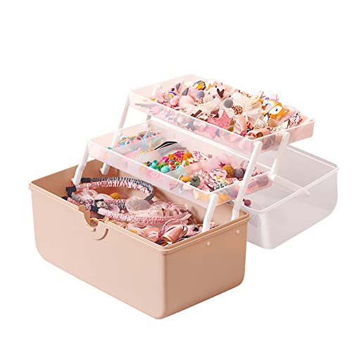 LICHENGTAI Kinder Haarschmuck Aufbewahrungs Kasten Craft Organizer Haarnadel Kopfschmuck Ringe Ohrringe Halsketten Schmuckschatulle Geburtstag Geschenk für Frauen und Mädchen von LICHENGTAI
