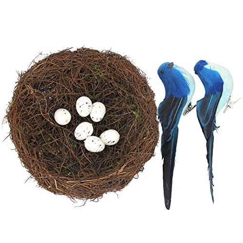 LICHENGTAI Ostern Vogelnest Deko, Handgemachte Rattan Vögelnest mit Eiern und Vogel, Ostern Eiernest Osterkörbchen Künstliches Natürliches Vogelnest für Zuhause, Oster Party, Foto Requisiten LICHENGTAI Ostern Vogelnest Deko, Handgemachte Rattan Vögelnest mit Eiern und Vogel, Ostern Eiernest Osterkörbchen Künstliches Natürliches Vogelnest für Zuhause, Oster Party, Foto Requisiten von LICHENGTAI
