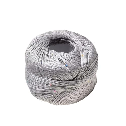 LICHENGTAI Paillettengarn, 100g Garn mit Pailletten Baumwolle und Polyester Glitzergarn Mehrfarbiges Garn zum Stricken Häkeln und Basteln für Häkelkleider Pullover Mütze von LICHENGTAI