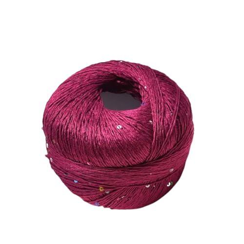 LICHENGTAI Paillettengarn, 100g Garn mit Pailletten Baumwolle und Polyester Glitzergarn Mehrfarbiges Garn zum Stricken Häkeln und Basteln für Häkelkleider Pullover Mütze von LICHENGTAI