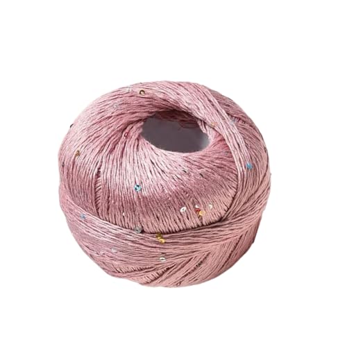 LICHENGTAI Paillettengarn, 100g Garn mit Pailletten Baumwolle und Polyester Glitzergarn Mehrfarbiges Garn zum Stricken Häkeln und Basteln für Häkelkleider Pullover Mütze von LICHENGTAI