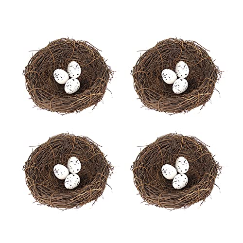 LICHENGTAI Rattan Ostern Vogelnest Deko mit Eiern, Künstliches Osternest mit Vogelnest, Zubehör für Ostern, Basteln, Heimdekoration Ornamente für Zuhause, Oster Party, Foto Requisiten, Bastelbedarf von LICHENGTAI