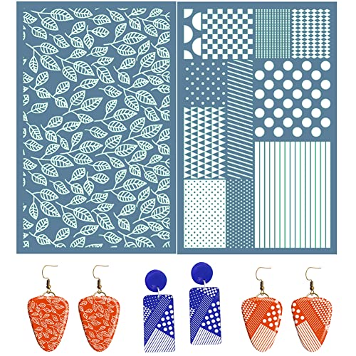 LICHENGTAI Siebdruckschablonen für Polymer Clay, Wiederverwendbare Musterschablonen Netzschablonen Transfer Waschbare Schablonen Siebschablone Siebdruck Kit für DIY Polymer Clay Schmuckherstellung LICHENGTAI Siebdruckschablonen für Polymer Clay, Wiederverwendbare Musterschablonen Netzschablonen Transfer Waschbare Schablonen Siebschablone Siebdruck Kit für DIY Polymer Clay Schmuckherstellung von LICHENGTAI