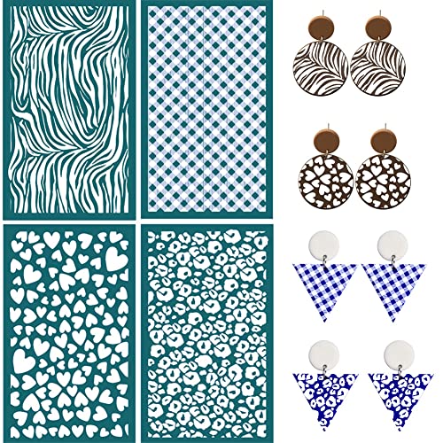 LICHENGTAI Siebdruckschablonen für Polymer Clay, Wiederverwendbare Netzschablonen Transfer Waschbare Schablonen Siebschablone Siebdruck Kit für DIY Polymer Clay Schmuckherstellung LICHENGTAI Siebdruckschablonen für Polymer Clay, Wiederverwendbare Netzschablonen Transfer Waschbare Schablonen Siebschablone Siebdruck Kit für DIY Polymer Clay Schmuckherstellung von LICHENGTAI