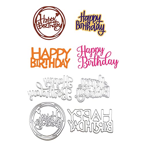 LICHENGTAI Stanzschablonen Happy Birthday, Stanzschablonen Buchstaben Zahlen Metall Stanzformen Cutting Dies für DIY Scrapbooking handgefertigtes Geschenk Fotoalbum Scrapbook Dekor von LICHENGTAI