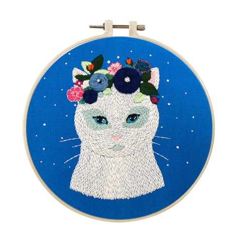 LICHENGTAI Sticken für Anfänger, Katze Muster Stickerei Werkzeugsatz DIY Handgemachte Katze Cross Stitch Embroidery Starter Kit für Erwachsene Anfänger LICHENGTAI Sticken für Anfänger, Katze Muster Stickerei Werkzeugsatz DIY Handgemachte Katze Cross Stitch Embroidery Starter Kit für Erwachsene Anfänger von LICHENGTAI