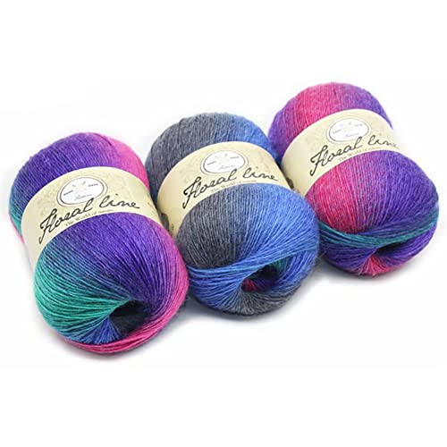 LICHENGTAI Wollgarn 100g, Hand Knitting Yarn Häkelgarn Premium Wolle zum Stricken Handstrickgarn Regenbogengarn für Pullover, Schal, Leggings, Handschuhe, Socken von LICHENGTAI