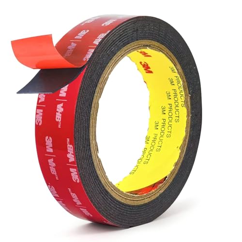 LICHUANUK 3M Doppelseitiges Klebeband Extra Stark, VHB-5952 Montageband Wasserdichtes Klebeband Hitzebeständig Schwarz Schaumstoffband,3m Länge, Für Kfz Und Haus Dekorationen (15mm) von LICHUANUK