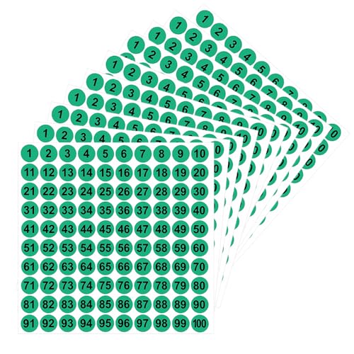 LICQIC 1-100 Zahlen Nummern Aufkleber Sticker Klebezahlen, 10 Blatt 10mm, 1000 Stück LICQIC 1-100 Zahlen Nummern Aufkleber Sticker Klebezahlen, 10 Blatt 10mm, 1000 Stück von LICQIC