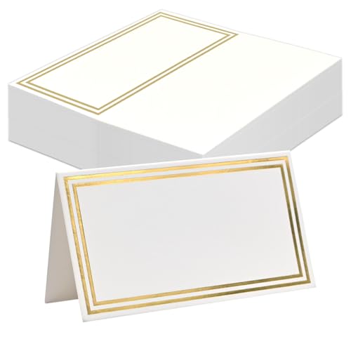 LICQIC Hochzeits-Tischkarten, Namensschilder für Tischdekoration, personalisierte Namens-Tischkarten für Bankette, Dinnerpartys, 50 Stück, Goldrand LICQIC Hochzeits-Tischkarten, Namensschilder für Tischdekoration, personalisierte Namens-Tischkarten für Bankette, Dinnerpartys, 50 Stück, Goldrand von LICQIC