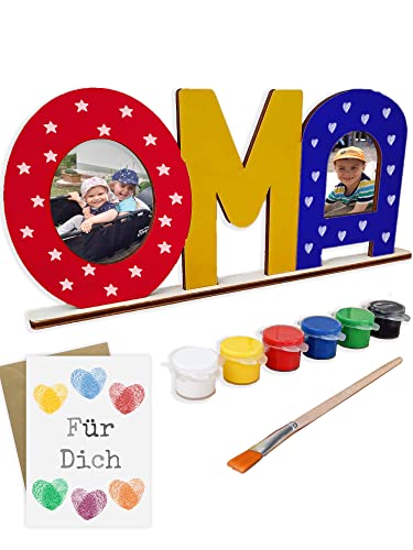 LIDAM Oma Geschenk Enkel | einfach & schön | Holznamen bemalen & Fotos ankleben | Geschenk Oma, Geburtstagsgeschenk-Oma mit Farben & Pinsel & Zubehör LIDAM Oma Geschenk Enkel | einfach & schön | Holznamen bemalen & Fotos ankleben | Geschenk Oma, Geburtstagsgeschenk-Oma mit Farben & Pinsel & Zubehör von LIDAM