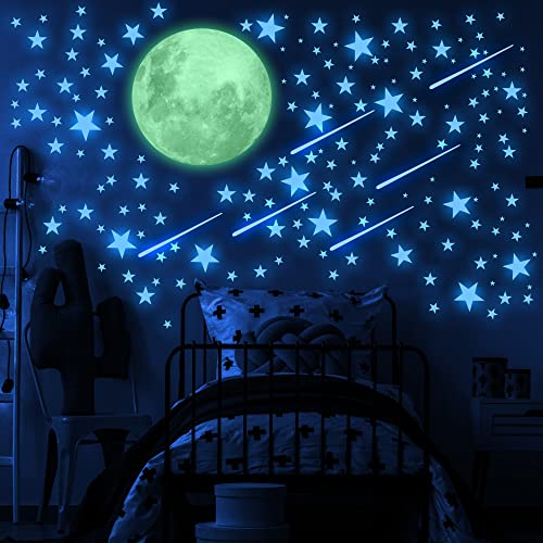 Wandaufkleber, leuchtet im Dunkeln, Sterne und Mond für Decke, leuchtende Sterne und Mond, Wanddekoration, klebrige fluoreszierende Sterne, Geschenk für Jungen und Mädchen, perfekt für Kinderzimmer, Wandaufkleber, leuchtet im Dunkeln, Sterne und Mond für Decke, leuchtende Sterne und Mond, Wanddekoration, klebrige fluoreszierende Sterne, Geschenk für Jungen und Mädchen, perfekt für Kinderzimmer, von LIDERSTAR