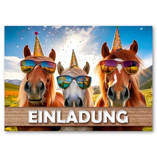 LIEBEVON 12x Einladungskarten Kindergeburtstag Pferde Mädchen Junge - Einladungen A6 LIEBEVON 12x Einladungskarten Kindergeburtstag Pferde Mädchen Junge - Einladungen A6 von LIEBEVON
