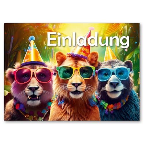 LIEBEVON 12x Einladungskarten Kindergeburtstag Tiere Mädchen Junge Teenager - Partyeinladungen - A6 LIEBEVON 12x Einladungskarten Kindergeburtstag Tiere Mädchen Junge Teenager - Partyeinladungen - A6 von LIEBEVON