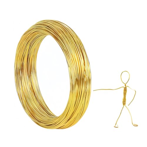 1mm*30m Draht Zum Basteln, Aluminiumdraht Schmuckdraht Metalldraht Flexibler Biegsamer Draht für DIY Kunsthandwerk, Bildhauerei, Armatur, Schmuckherstellung, Gold 1mm*30m Draht Zum Basteln, Aluminiumdraht Schmuckdraht Metalldraht Flexibler Biegsamer Draht für DIY Kunsthandwerk, Bildhauerei, Armatur, Schmuckherstellung, Gold von LIERFIS