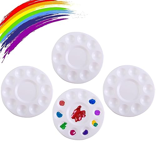 4 Stück Mischpalette, Kunststoffpaletten 17cm Runde Palette Malpalette für Aquarell Malen Kunst Malerei, Weiß 4 Stück Mischpalette, Kunststoffpaletten 17cm Runde Palette Malpalette für Aquarell Malen Kunst Malerei, Weiß von LIERFIS