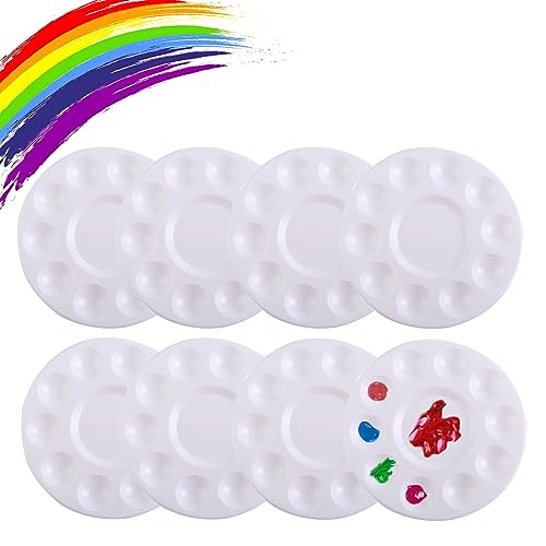 8 Stück Mischpalette, Kunststoffpaletten 17cm Runde Palette Malpalette für Aquarell Malen Kunst Malerei, Weiß 8 Stück Mischpalette, Kunststoffpaletten 17cm Runde Palette Malpalette für Aquarell Malen Kunst Malerei, Weiß von LIERFIS