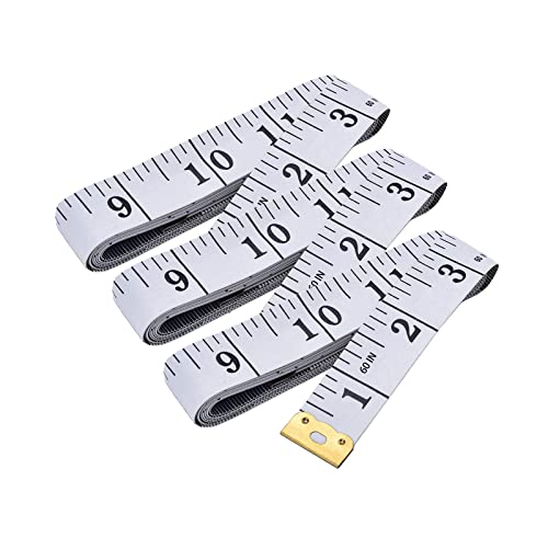 Maßband Körper, 150cm Schneidermaßband Rollmaßband Maßbänder Flexibles Massband für Körper Brust Taille Umfang Messen Stoff Schneider und Nähen, Weiß 3 Stück Maßband Körper, 150cm Schneidermaßband Rollmaßband Maßbänder Flexibles Massband für Körper Brust Taille Umfang Messen Stoff Schneider und Nähen, Weiß 3 Stück von LIERFIS