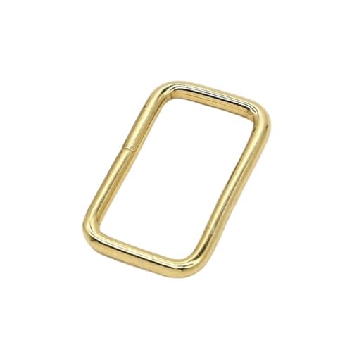 Rechteckige Ringschlaufen aus Metalldraht, Innenbreite 10/12/15/20/25/32/38 mm, massiver rechteckiger Ring für Gurtband (Gold, 10 mm) von LIFABOLA