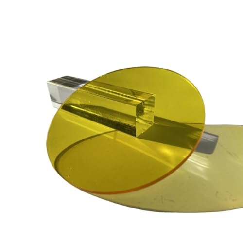 Runde, durchsichtige Bretter, 100/200/300 x 3 mm Acrylplatten, Kunststoffglasplatten for DIY-Zeichenbretter, 5 Stück(Yellow,200mm) von LIFABOLA